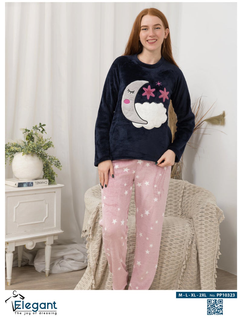 Elegant Polar PJ Navy/Pink - Sky Friends - Image 3